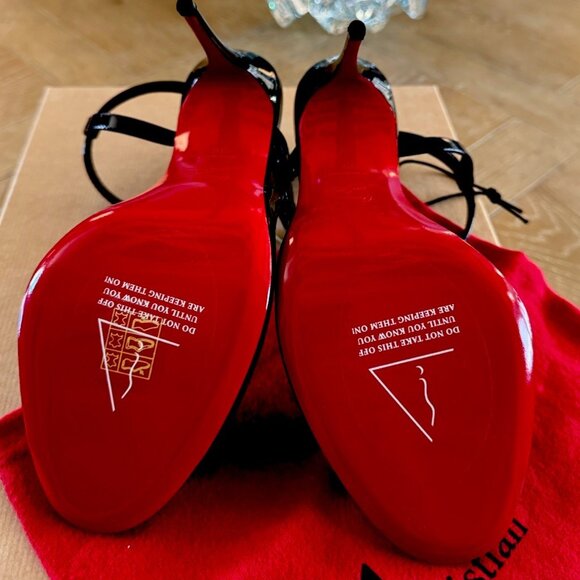 Christian Louboutin BRAND NEW So Jenlove 100, Patent Black Stilettos - Picture 4 of 8